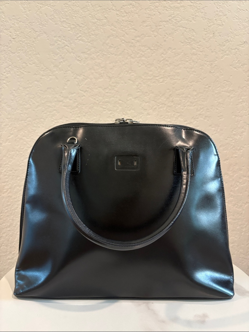 Burberry Black Leather Women's Dome Tote Bag